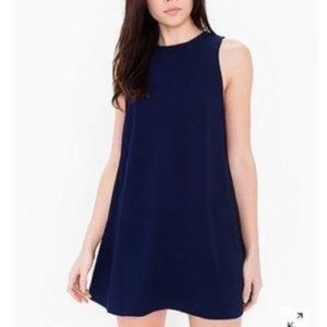 American Apparel Crepe Navy Tank Dress